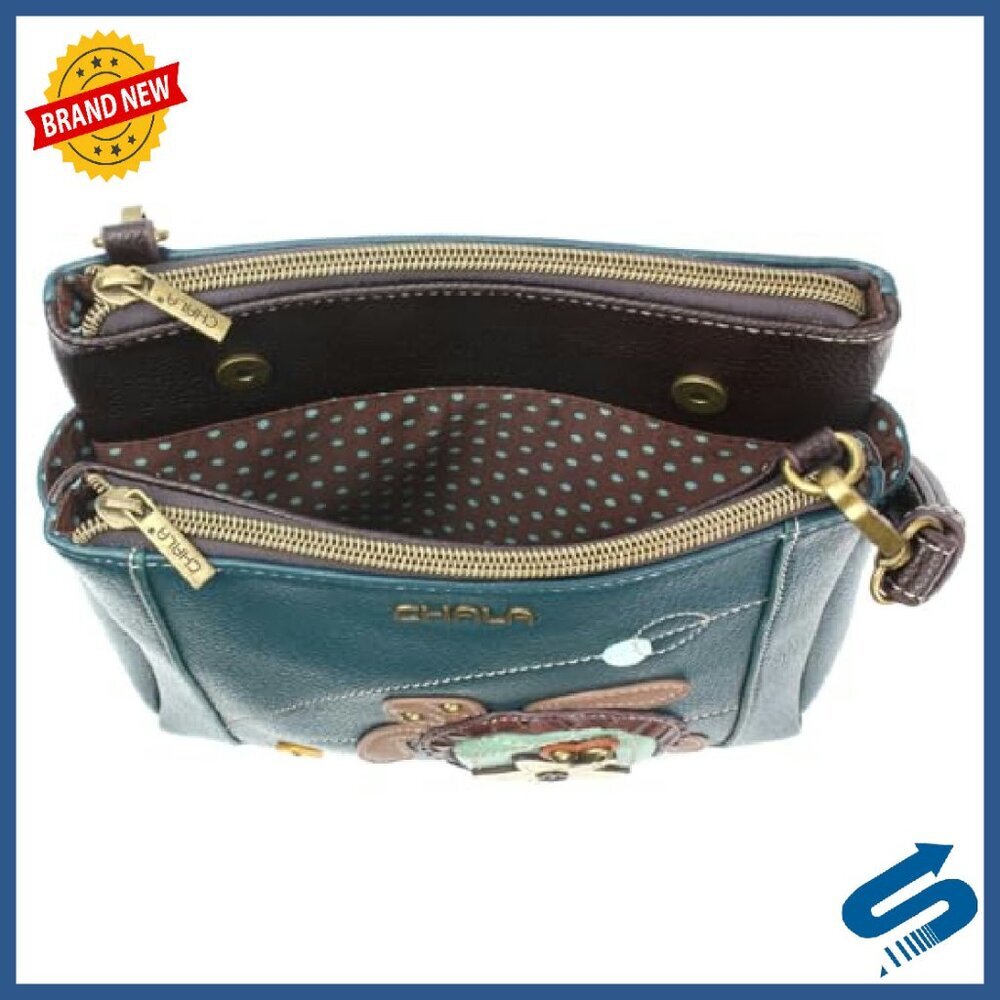 Faux Leather Crossbody Bag with RFID Protection, Adjustable Strap - Picture 6 of 6